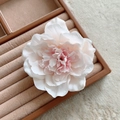 Elegant white and pink orchid hair clip with pearl accents on a velvet jewelry box - White Pink Double Flower (9)