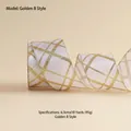 Ruban de Noël de 6,3 cm de large avec base blanche et motif à carreaux dorés brillants - Carreaux pailletés d'or / 6,3 cm x 10 Yards / Or