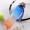 Large capacity sports water bottle with blue to orange gradient and woven strap - Blue/Direct Drink