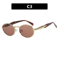 Vintage oval metal sunglasses with gold frames, brown lenses and tortoiseshell temples - Gold Frame Tea Lens