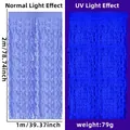 Tenda ondulata fluorescente 1x2m per feste con effetto neon blu sotto luce viola - Blu Chiaro Macaron Neon / 1*2M
