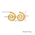 Polished gold plated stainless steel spiral hoop earrings, 26mm width by 30mm height - Spiral Swirl Style (E362) / 26mmx30mm