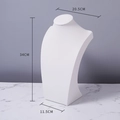 White mannequin bust jewelry display stand with size dimensions 34cm height for necklaces - White PU H-type 34cm High