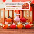New Year resin fruit mini statues with natural crystal inserts and golden lucky charms - New Year Blessing (6 Pcs Pack) / Random One