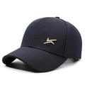Berretto da baseball invernale blu scuro da uomo con ricamo dorato e fodera calda - Regolabile / Blu navy