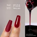 Vernis à ongles gel rouge framboise F151 avec finitions mate et brillante - F151 Confiture de Framboises