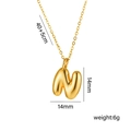 Golden 18K plated necklace featuring a letter N pendant with size and weight specs - Letter N