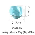 Sky blue flower-shaped silicone baking mold with 7.5cm diameter and flexible texture - Sun Shape-Blue