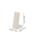 Beige velvet L-shaped jewelry display stand for necklaces, height 12cm with dimensions - L-Shape Pendant Stand