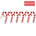 6er-Set rote und weiße Glitzer-Zuckerstangen Weihnachtsanhänger in 15cm Größe - 15cm Rot & Weiß Galvanisiert 9-Form (6er-Set)