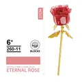 Crystal Red Rose Building Block Toy with Golden Stem for Valentine Day Gift, 21cm Tall - 260-11 Single Crystal Red Rose / Bag Packaging