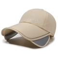 Khaki outdoor sport baseball cap with extendable side visors and breathable mesh vents - One Size(Adjustable) / Khaki