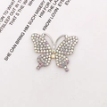 Exquisite butterfly jewelry accessory with iridescent colorful rhinestones in silver finish - D1618 Full Diamond Butterfly - AB Color