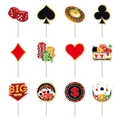 12-piece casino theme cupcake toppers with poker cards dice and roulette party designs - 12pcs Cupcake Toppers