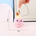 Pink strawberry milk tea plush keychain with 12x7cm size and golden metal ring hook - Gold Keychain / 12cm / Pink
