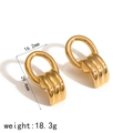 Golden chunky heart line earrings in stainless steel measuring 29.4mm length - Ring Prism Style (TE60044)