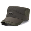 Casquette militaire à séchage rapide en vert olive avec maille respirante et broderie SPORT - Réglable / Vert Militaire