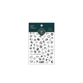 Stickers à ongles noirs mats thème univers céleste avec planètes et étoiles, TS-774 - TS-774 Planète Sombre