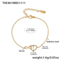 Detailed dimensions of 18k gold plated infinity heart bracelet with zircon insets - Gold Bracelet 16+5cm / Gold