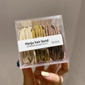 Mix of beige and brown high elasticity hair bands in a clear 50-piece box set - 6# Gradient Basic 50 Pcs