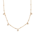 Collana in acciaio inossidabile placcata oro 18K con perline di zircone bianco - Oro con zirconia bianca