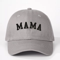 Casquette de baseball en coton gris foncé réglable avec broderie MAMA noire sur le devant - Gris / Taille unique