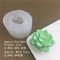 3D succulent cactus silicone mold for candle making and resin crafts with green finish - Model 8756 / Translucent