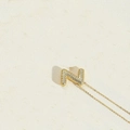 Letter N pendant necklace in gold finish with sparkling pavé cubic zirconia - Letter Z