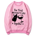 Pink Mama Est 2025 Coquette Hoodie for Mother's Day featuring festive graphic print - S / Pink