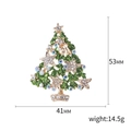 Green sparkling Christmas tree brooch with colorful rhinestones in golden alloy finish - Gold Frame Green Glitter Style (Christmas Tree 12)
