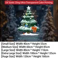 Green Christmas tree static window cling with star and gifts for festive glass decoration - Small (40*55CM) / Static Cling No Glue