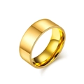 Gepolijste goudkleurige roestvrijstalen brede ring met een minimalistisch ontwerp - 8mm Goud