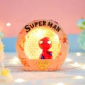 Spider-Man night light ornament in a glowing archway with a warm light effect - Orange Superhero Lamp
