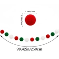 Ghirlanda di pom pom natalizia 250cm con palline in feltro rosso verde bianco decoro - Ghirlanda di Pompon / Rosso Verde Bianco