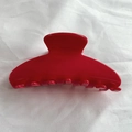 Elegante pinza per capelli in acetato rosso per capelli folti, accessorio stile francese - Rosso Rosa Acrilico