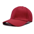 Classic deep red cotton baseball cap for kids with six-panel design and curved brim - 52-54cm / Red