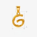 Golden stainless steel letter G pendant with bamboo texture and 1.8cm height dimension - Letter G / Gold