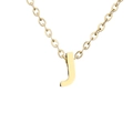 Polished 18K gold plated stainless steel necklace with minimalist letter J pendant - Letter J