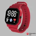 Orologio sportivo digitale rosso anguria per studenti con quadrante LED astronauta e calcio - Rosso Anguria (Senza Scatola)