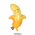 Banana shaped foil balloon with cute smiley face for fruit party decor 70x50cm - Banana