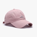 Pink washed cotton baseball cap with gray letter embroidery and adjustable back strap - Adjustable / Pink