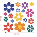 Stickers muraux fleurs rétro colorés 25x25cm pour décoration de chambre DIY - Ensemble De Tournesols Colorés A (CT20329T_R)
