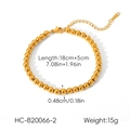 Detalle de pulsera de cuentas en acero de 18k con especificaciones de longitud y peso - Diámetro de Perla 0.48cm (HC-B20066-2) / 18cm+5cm