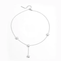 Dettaglio della collana con ciondoli a stella in argento con catena e chiusura a moschettone - Collana Stella in Acciaio (H114)