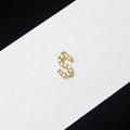 Gold plated letter S pendant with micro-pave crystals for jewelry making DIY - Letter S