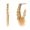 Pendientes de aro geométricos con forma de ala en acero inoxidable chapado en oro 18K - Pendiente de ala / Dorado