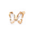 Golden butterfly pendant with clear faceted crystal wings for DIY jewelry making - Milky White