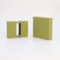 Avocado green jewelry display box with matte texture and protective PE film - Light Green Floating Box + Double Drawer Box; 110*110*20mm