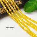 Faceted golden yellow AB crystal glass beads for DIY jewelry and garment accessories - Size 1 (Approx 2mm) / Golden Yellow AB