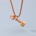 Collana con ciondolo a manubrio in oro rosa lucido in acciaio inossidabile - Con Catena / Oro rosa